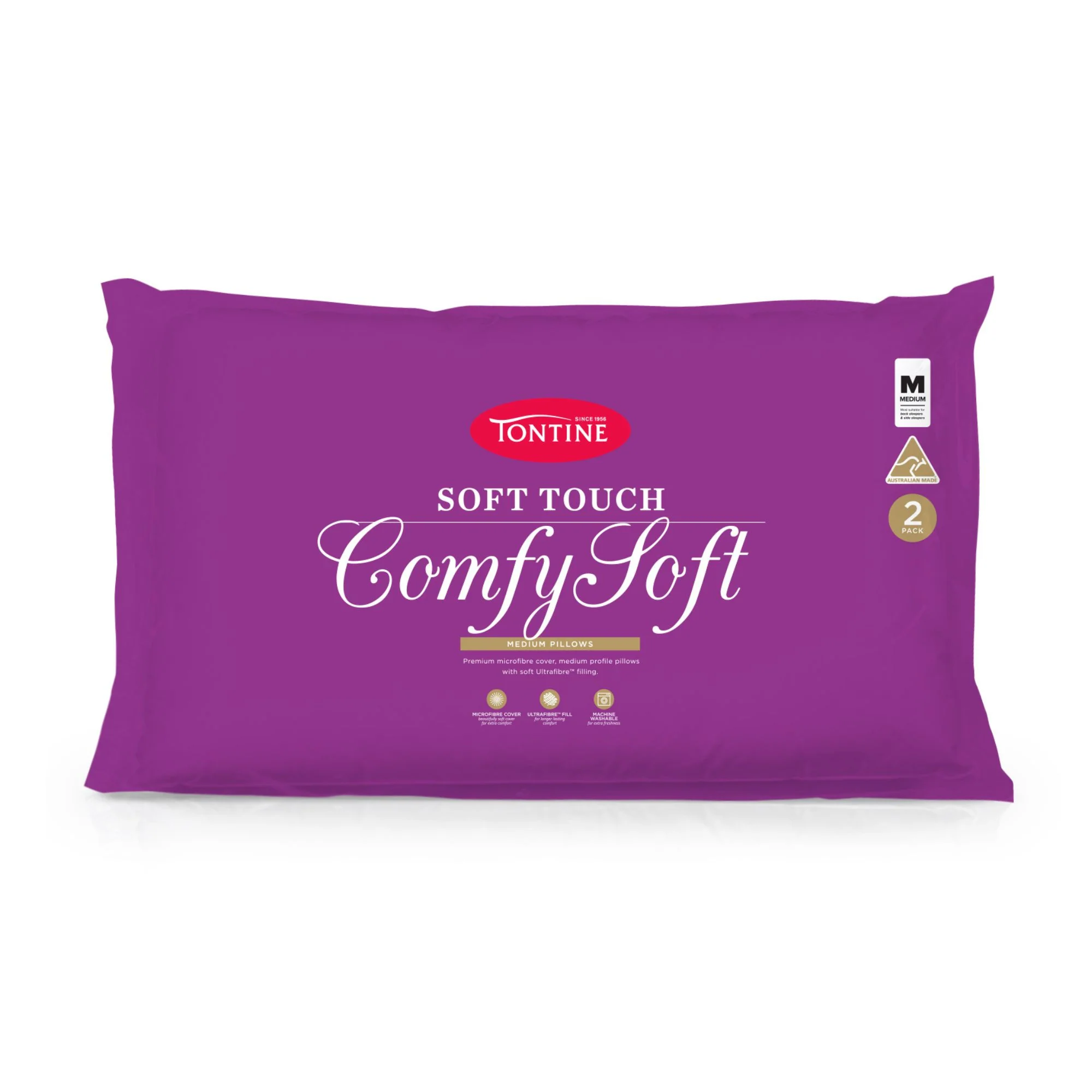 Comfy Soft Touch Pillows 2 Pack - Medium Firm