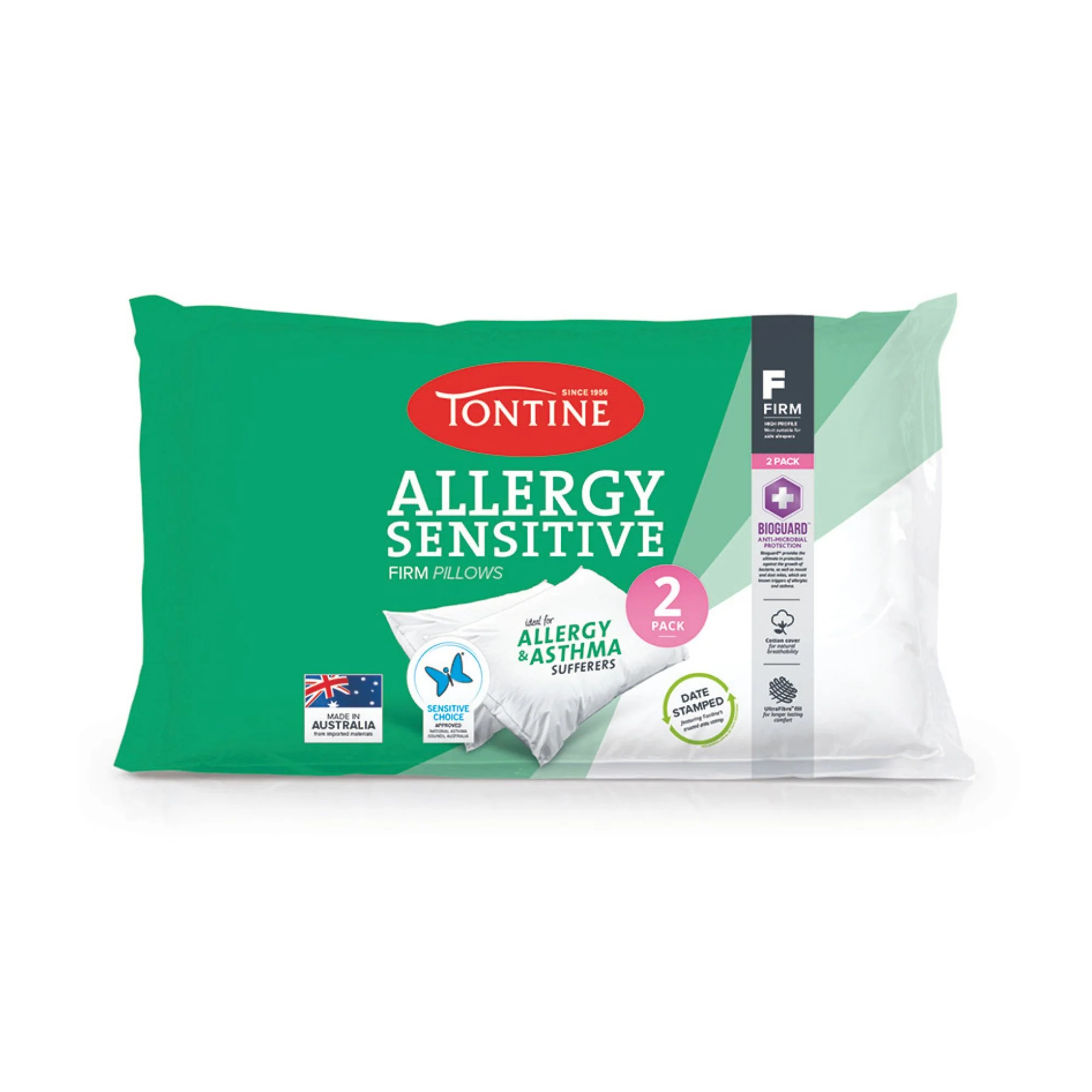 Allergy Sensitive Pillow 2 Pack - High & Firm